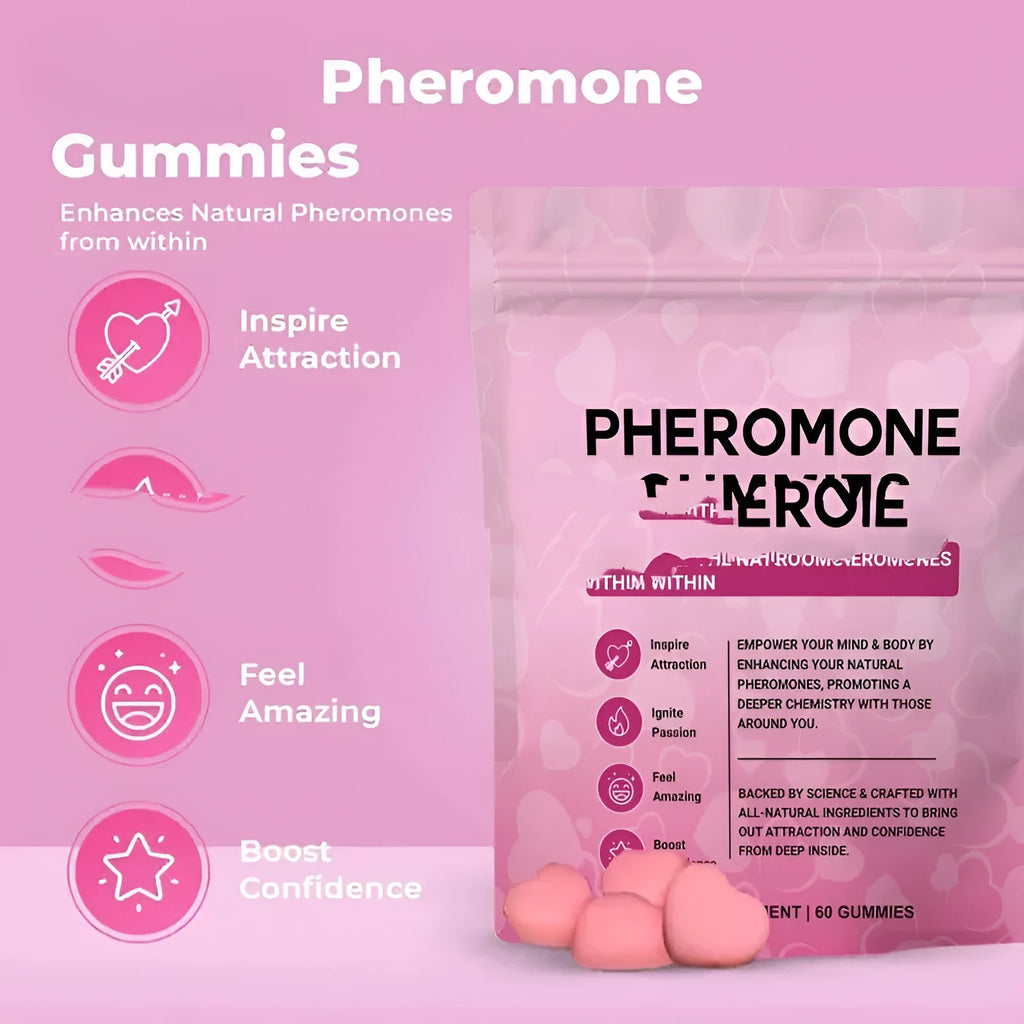 60 edible pheromone gummies for household insect control in gelatine candy format