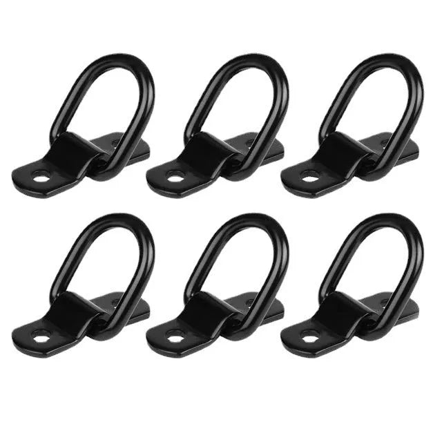 Black galvanised carbon steel floor hook tie-down anchor point for trucks and vehicles