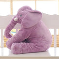 Short plush elephant pillow toy in grey, soft sleeping companion for baby, 30cm size