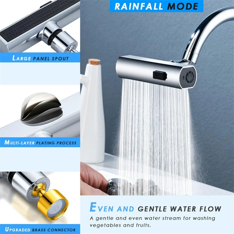 NZ Premium Waterfall Kitchen Faucet with Versatile Spray Modes