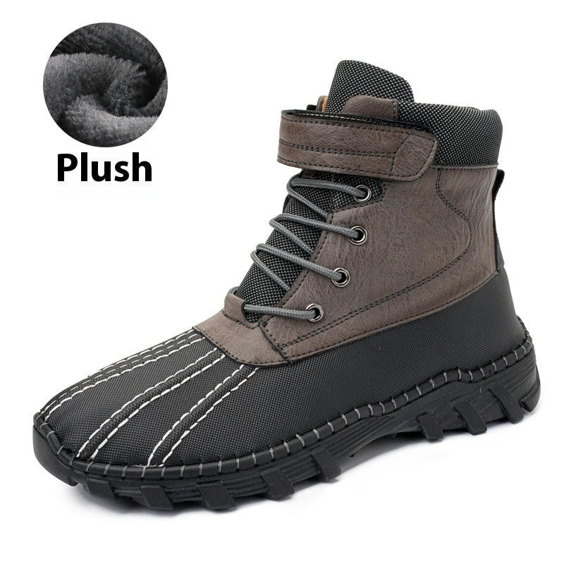 Warm and stylish fleece-lined winter boots in various colors and sizes, designed for cold-weather comfort and traction