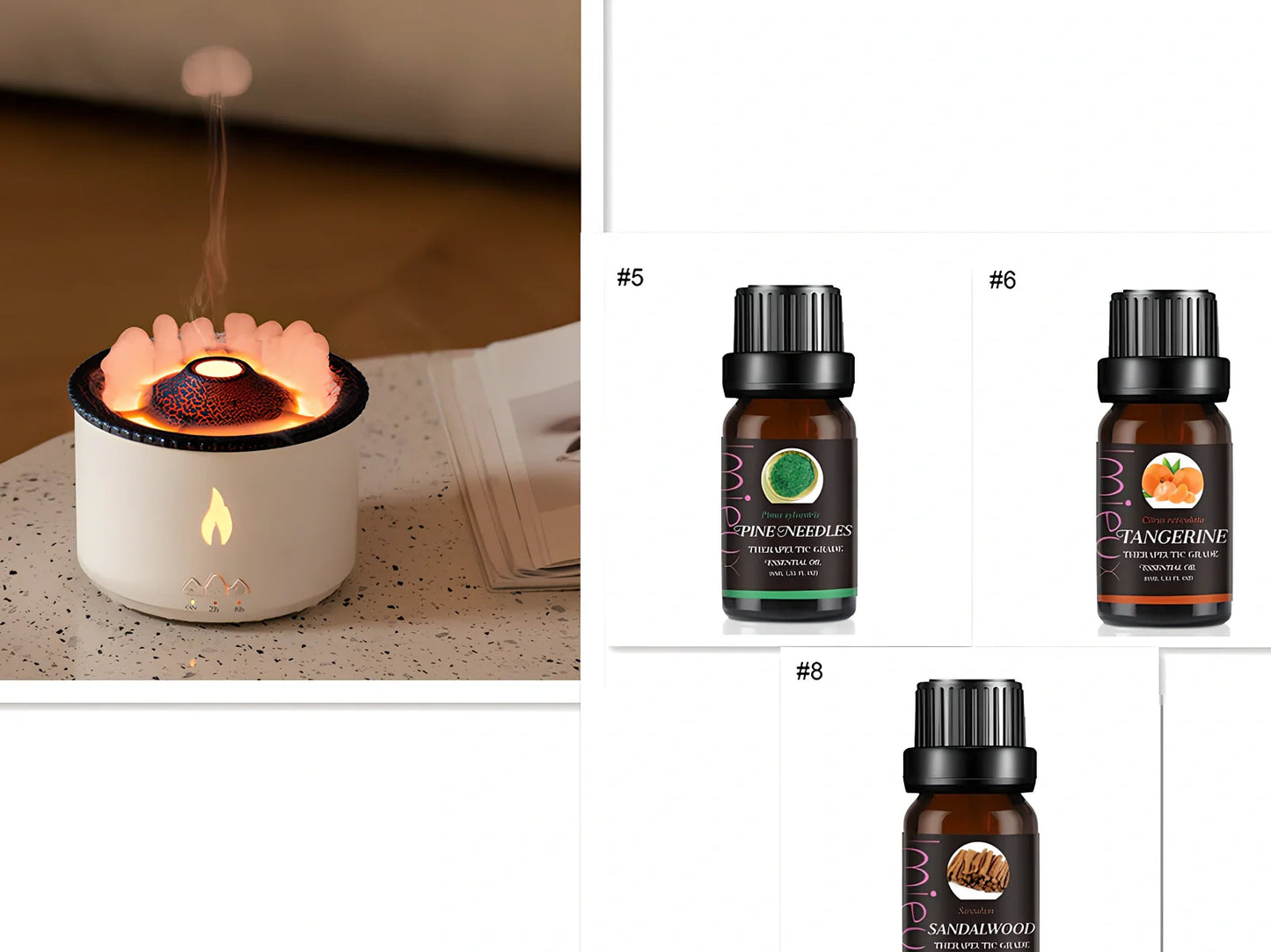 10ml dark glass bottle of therapeutic essential oil blend with lavender, citrus, and mint oils