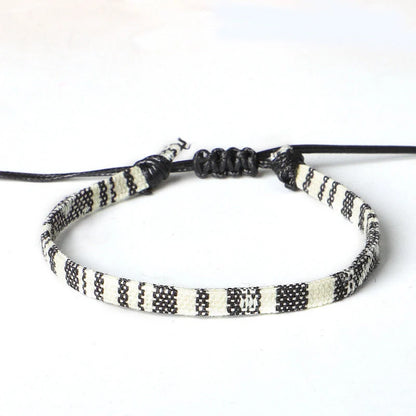 Hand woven rainbow colour bohemian style anklet for men and women