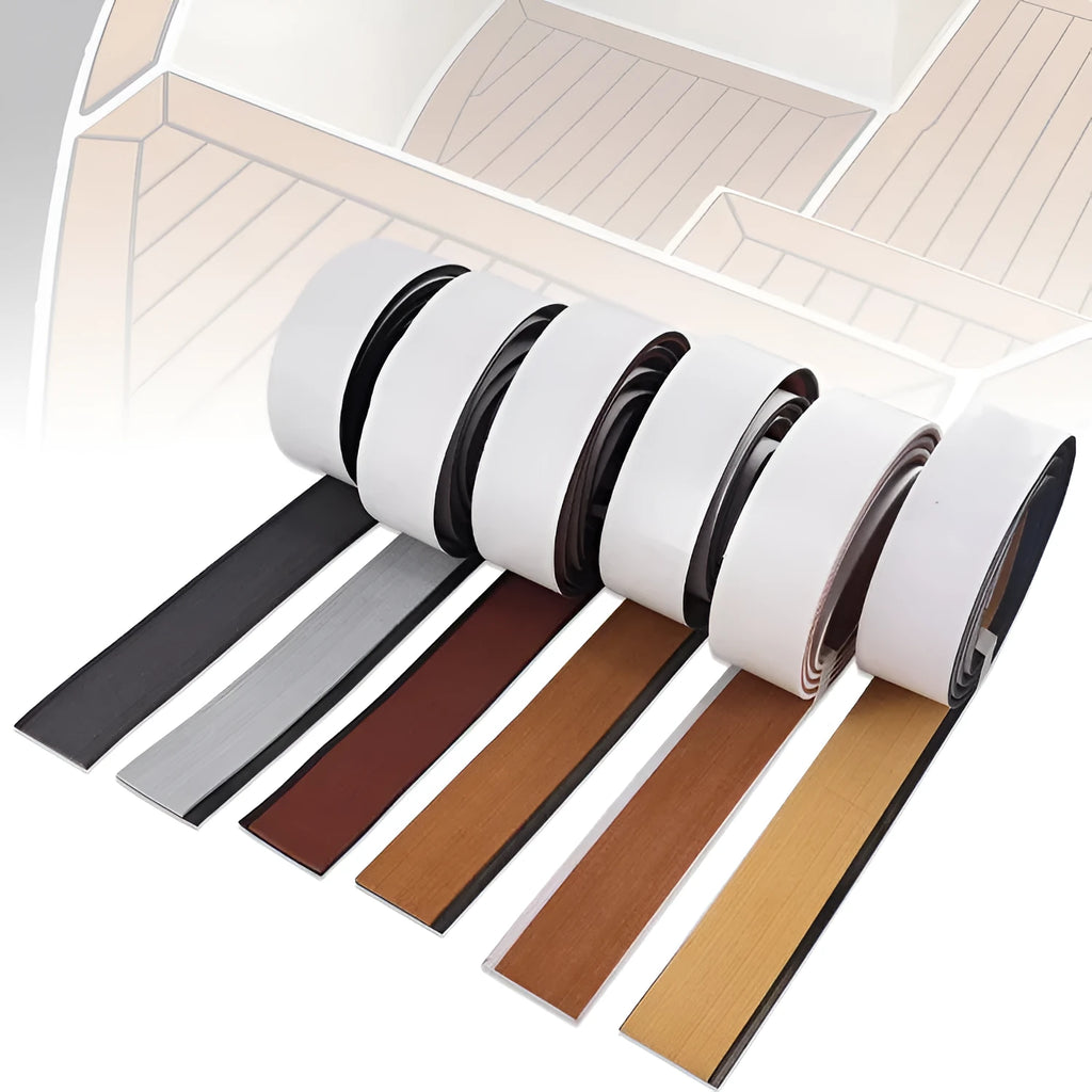 Yacht teak edge strip deck pad floor in EVA foam, 240cm long, light gray black colour option