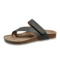 Flat toe ring flip-flops with thick foam sole in blue colour on a white background.