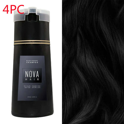 3-in-1 hair dye shampoo for fast white to black transformation with natural ingredients
