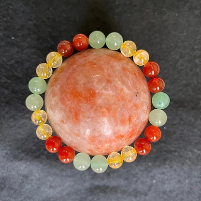 8mm multicolour glass beaded bracelet with European and American style design