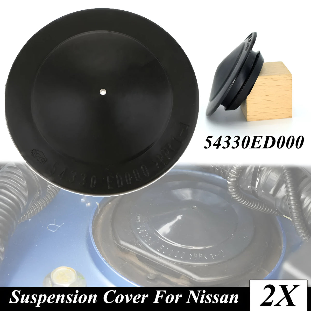 Black plastic Nissan shock-absorbing trim cover weight 14 grams part 54330-ED000