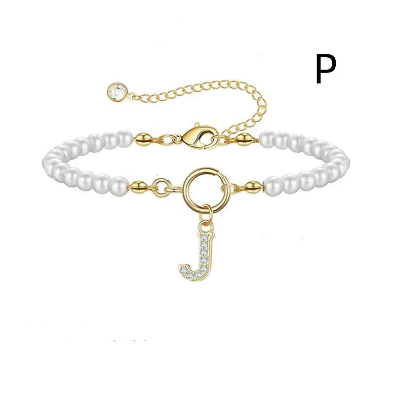 2024 personalised initial pearl bracelet for women with toggle clasp