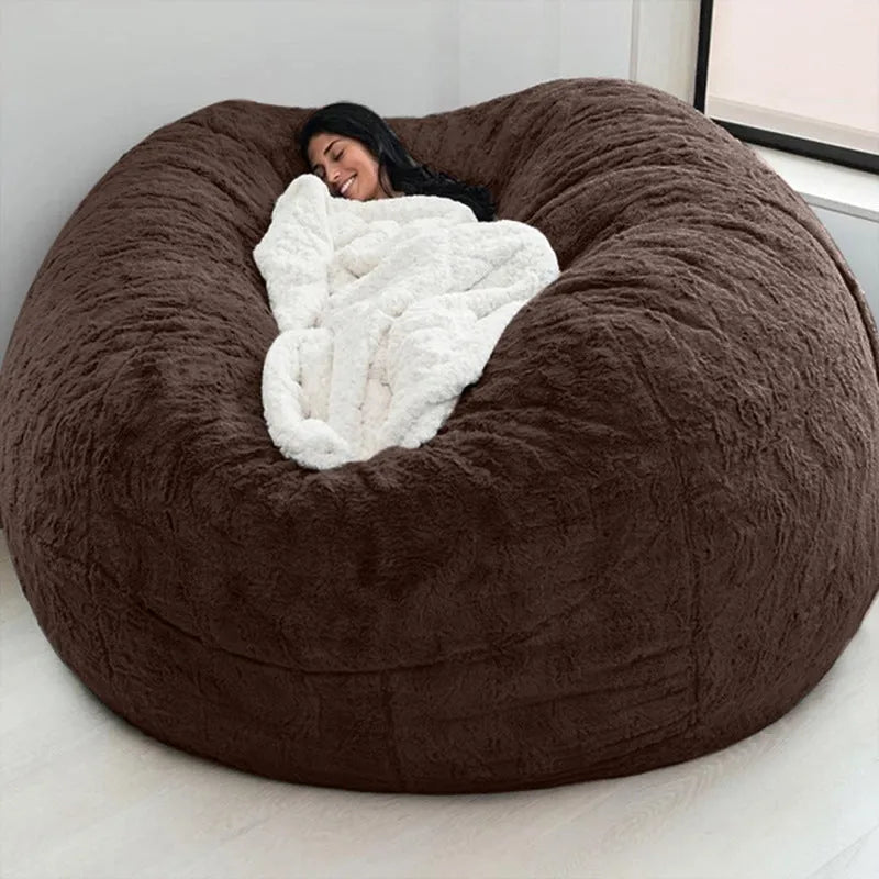 Grey PV velvet sofa cover for three-person foam furniture bean bag sofa size 180x90cm