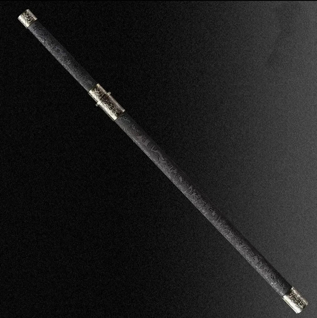 Taizong Tang Dynasty horizontal sword with 105cm 65 manganese steel blade in solid wood scabbard