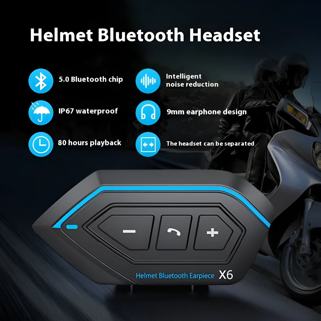 X6 hard tube wheat motorcycle helmet Bluetooth headset with microphone and data cable