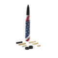 14cm bullet car antenna in camouflage, American flag and black designs