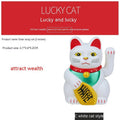 Solar powered Maneki Neko waving cat decoration in yellow, black, or white colours