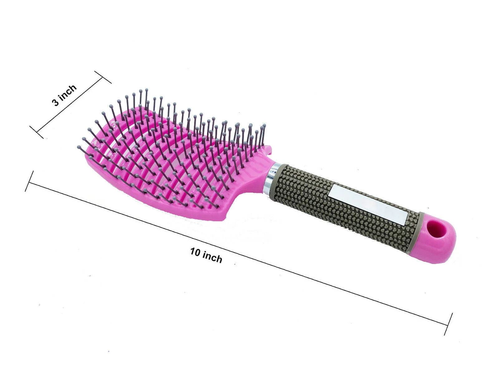Anti Static Bending Nylon Women's Wet Curly Tangled Hair Brush Styling Tool in PinkPurple
