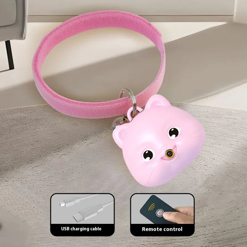 Rechargeable remote control cat collar with infrared halter in pink or blue colour options