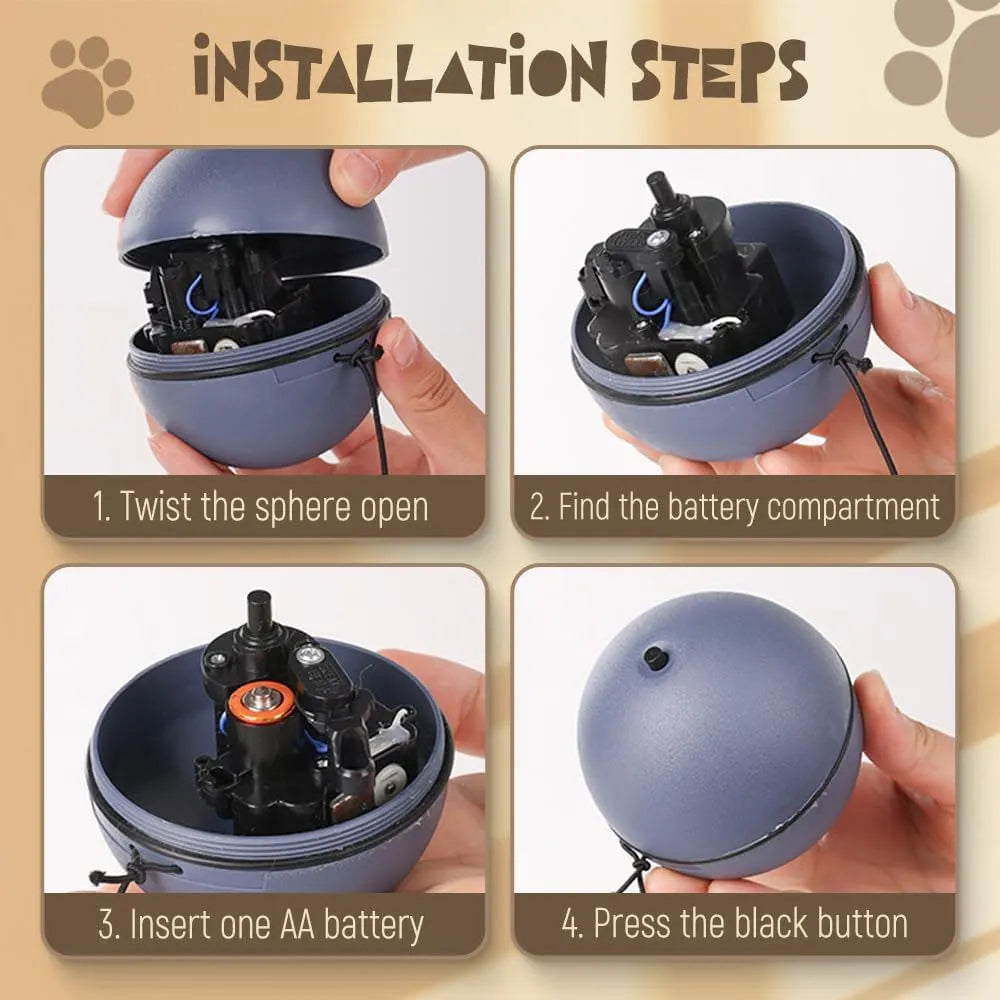 Blue orange automatic moving cat ball toy with smart rolling motion for pet enrichment