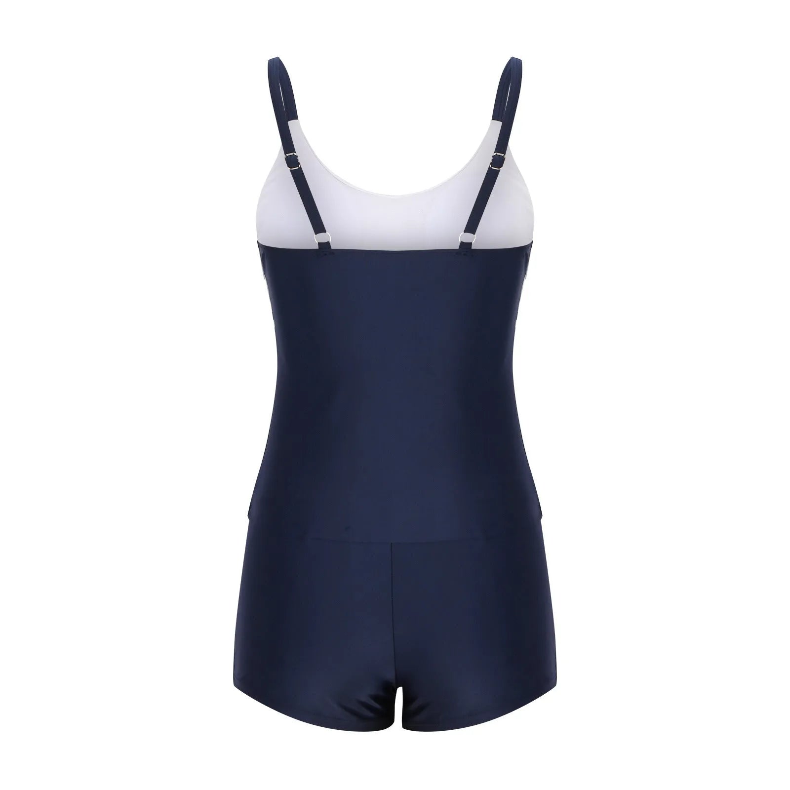 Ladies conservative stripe boyshorts swimsuit bikini set with polyester fabric