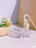 Car perfume pendant fragrance glass bottle in four container style options
