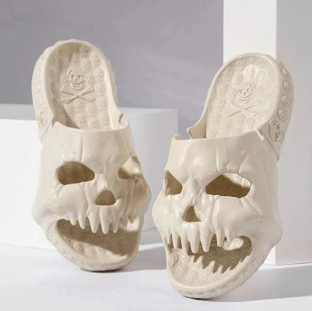 Spooktacular Skull Slides: Comfortable, stylish slippers with a unique skull design, available in a variety of colors and sizes.