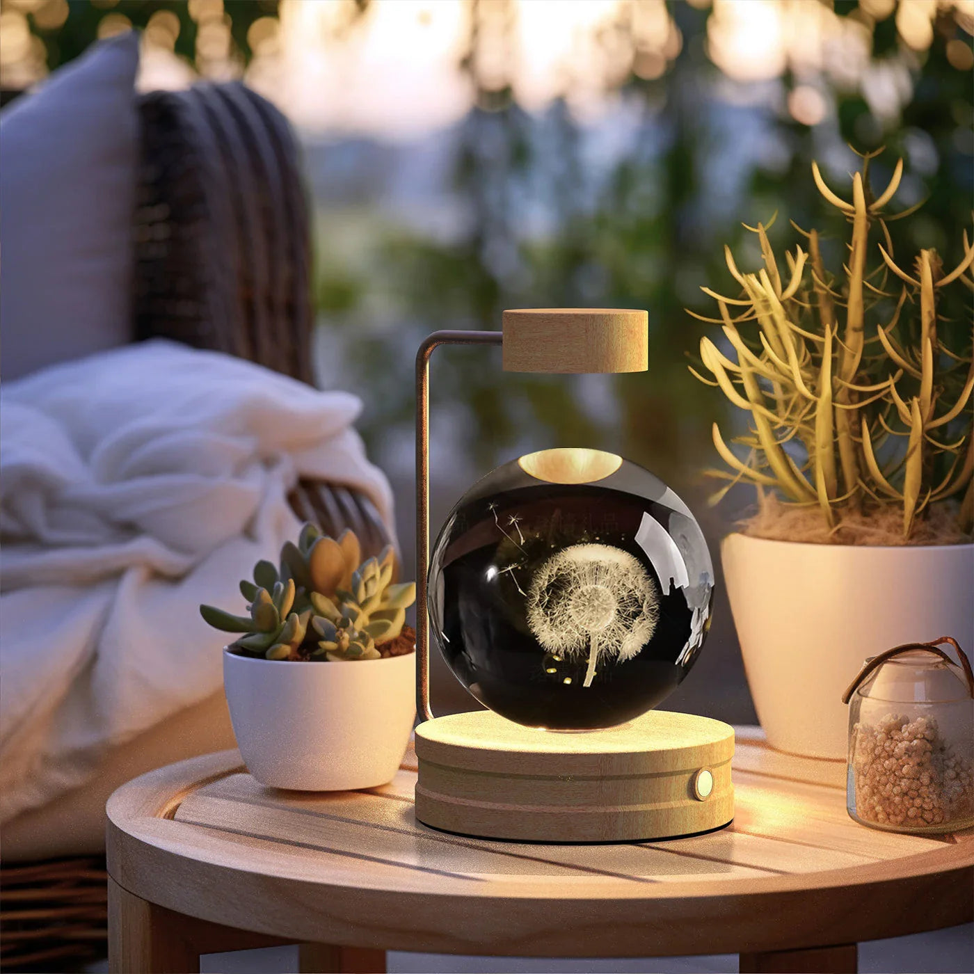 Dazzling crystal ball nightlight with captivating cosmic designs, creating a warm, soothing ambiance in your home