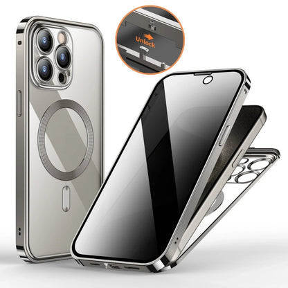 Metal buckle magnetic wireless charging full cover phone case for iPhone models in various colors