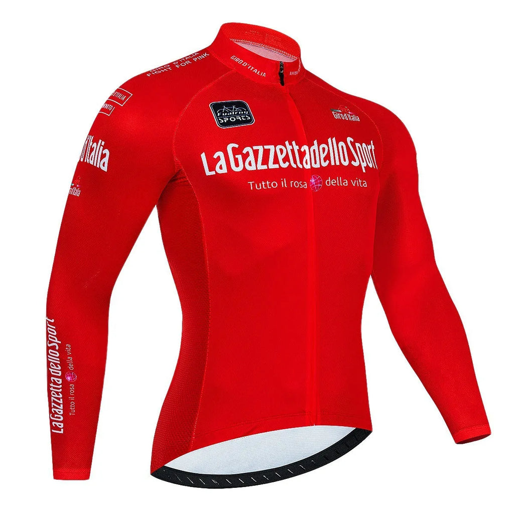 Men's long sleeve mountain bike cycling jersey in chemical fibre blend fabric