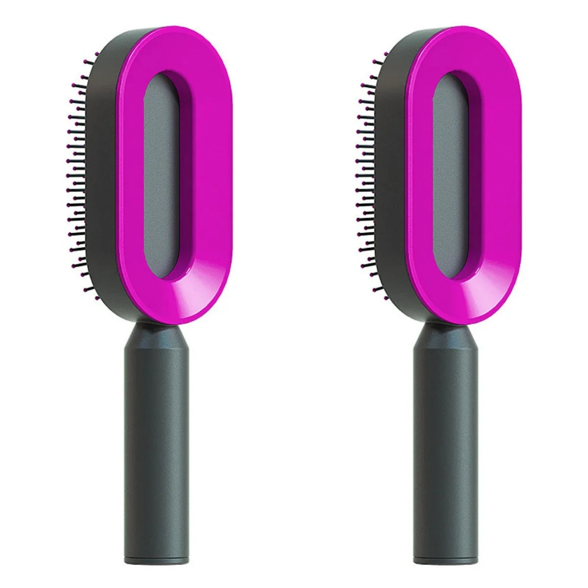 3D Air Cushion Hair Brush in elegant white, showcasing wide comb teeth and ergonomic handle
