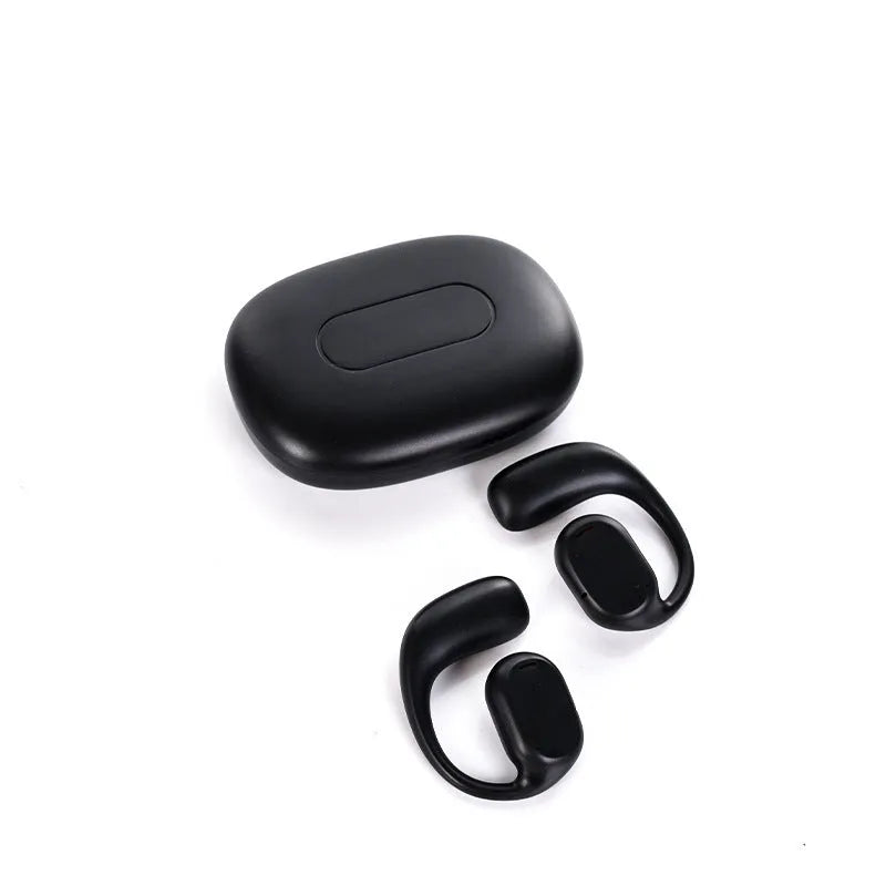 Two ear noise reduction wireless Bluetooth translation earphones in black and white