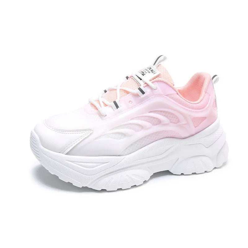 Women's blue satin lace-up casual sports shoes with round toe on a white background.