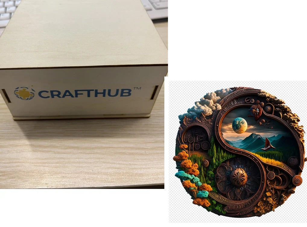 Animal Puzzle Craft Hub A3 Size Wooden Box for puzzle storage and display