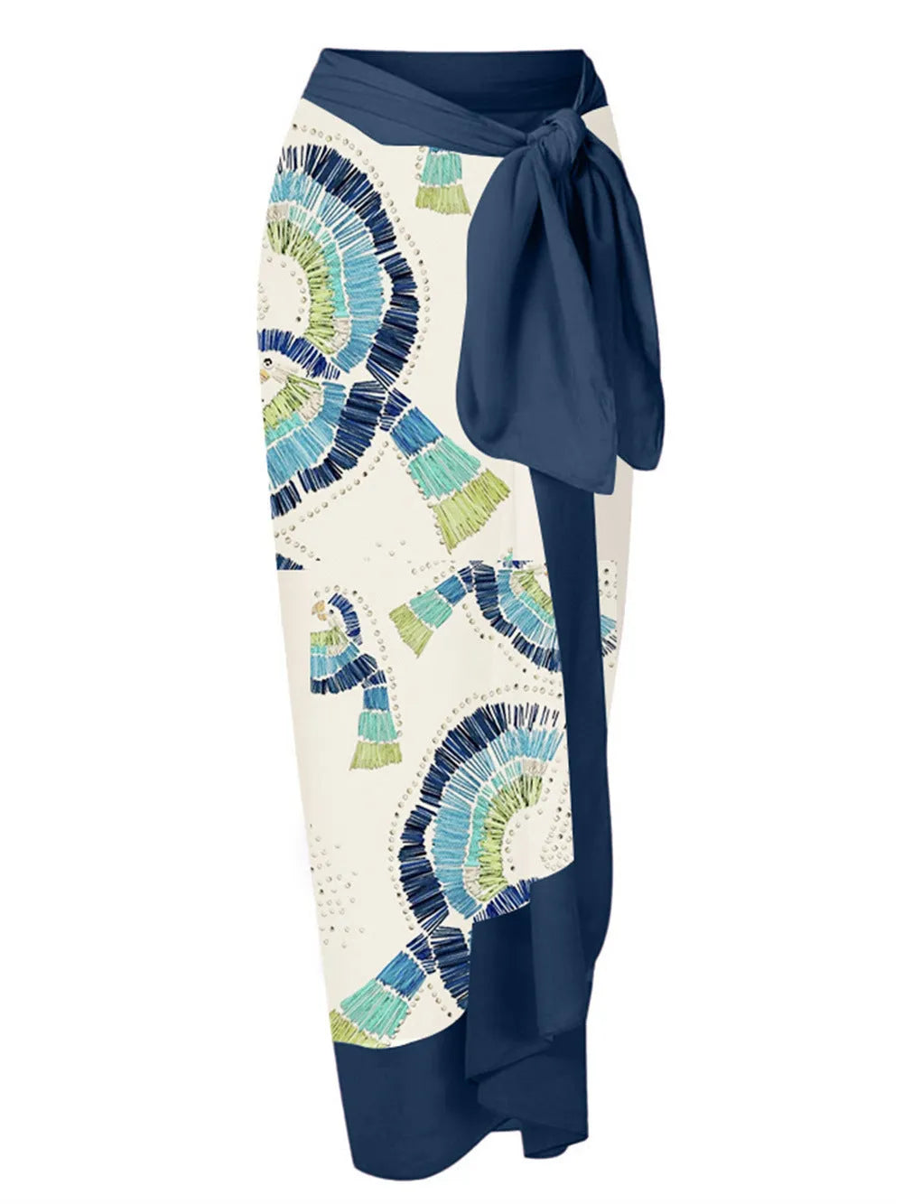 White one-shoulder women's swimsuit with double-layer fabric and large lotus leaf hem detail.