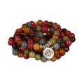 108-bead multi-layer lotus bracelet with alloy construction and tourmaline-coloured beads