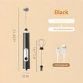 Electric coffee frother in Phantom Night Black with two frothing heads and cordless handheld design