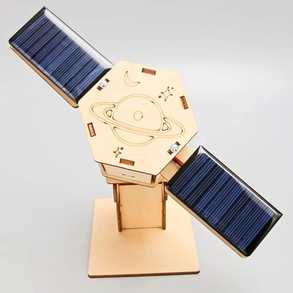 Solar-Powered DIY Space Satellite STEM Kit for kids, educational science toy