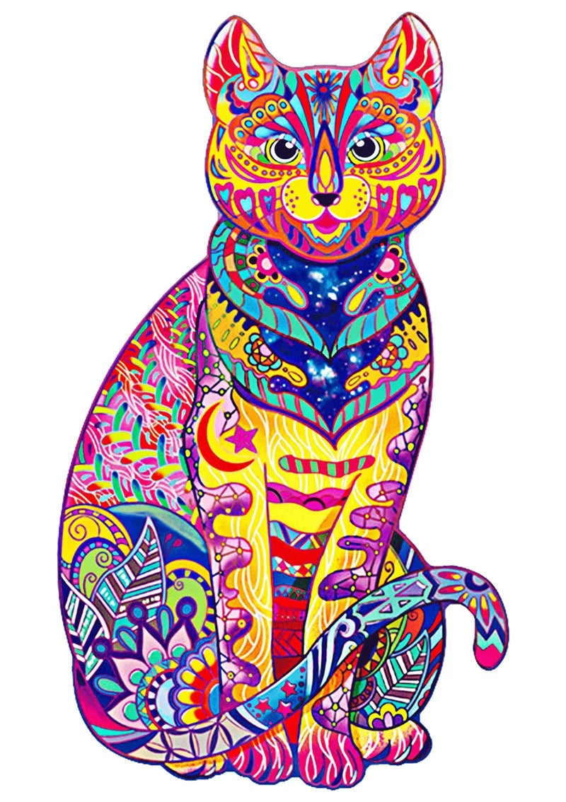 Colourful animal-shaped wooden jigsaw puzzles for children, educational and fun