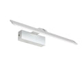 White LED mirror headlight with simple design and multiple light colours for bathroom toilet installation.