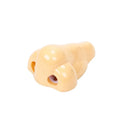 Flesh-coloured geometry-shaped plastic pencil sharpener with big nostril for standard pencils.