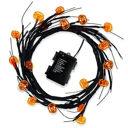 Premium Halloween LED Willow Vine Lights with Cute Bat and Pumpkin Accents for Indoor and Outdoor Decoration