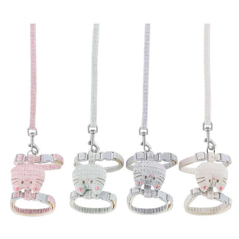 T-shaped cloth cat pulling rope in pink beige grey or cyan colours for cats under 8kg