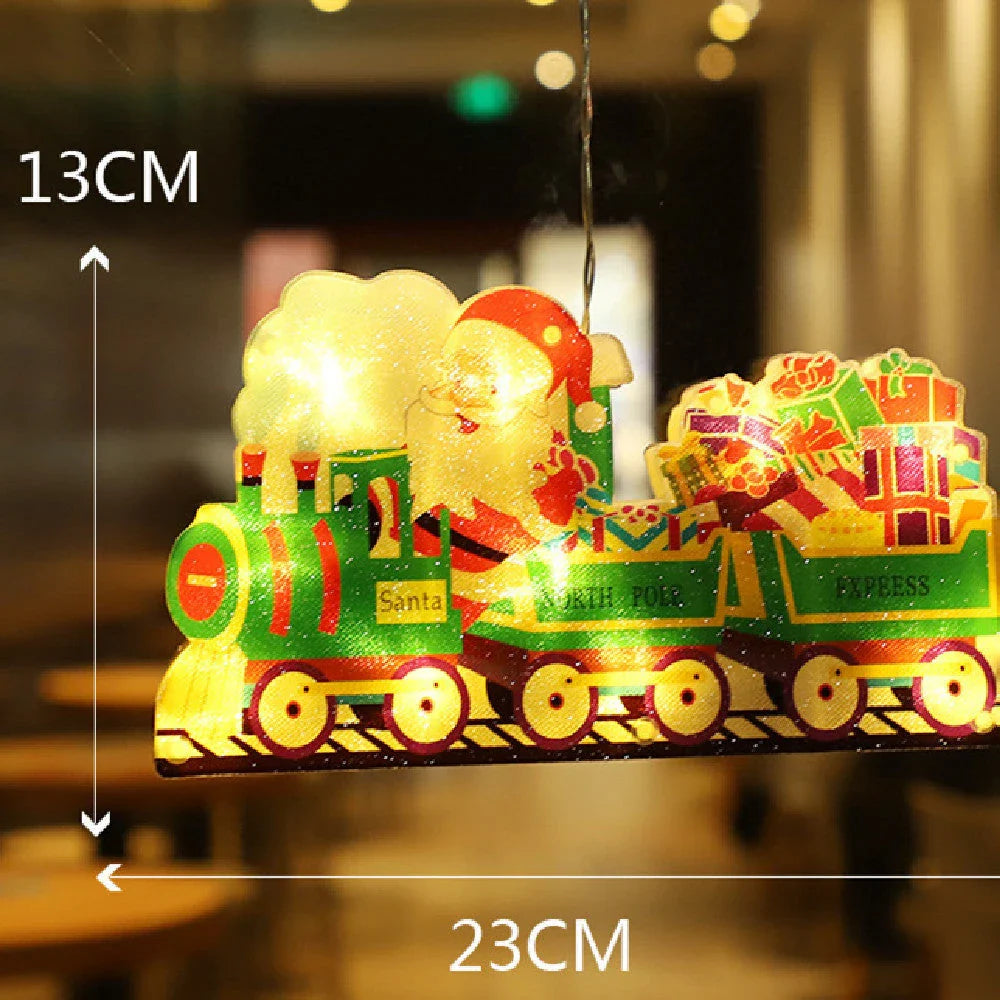 Santa Claus LED suction cup window hanging lights for Christmas decoration