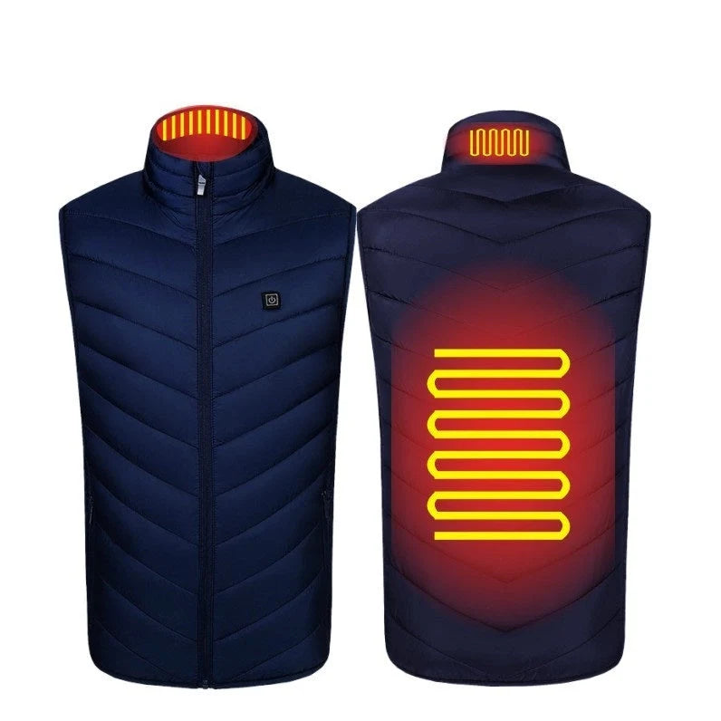 USB charging heated vest with adjustable heating zones for outdoor sports