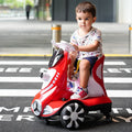 Remote control toy car in Agate Red with seated four-wheel design and bubble feature for children 4-6 years old