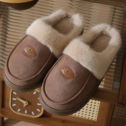 Cozy plush slippers for men in a variety of colors, featuring premium suede upper and rubber non-slip sole for indoor comfort and style