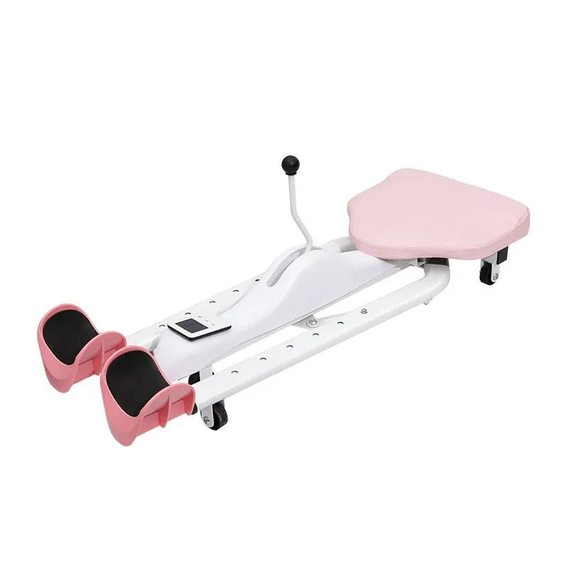 Horse leg opener stretching equipment with steel pipe frame and foam padding in pink colour
