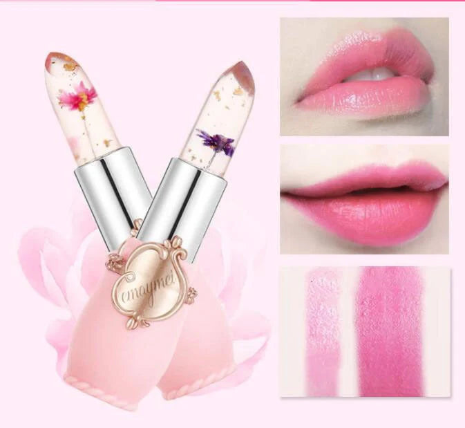 Jelly Flower Lipstick Set with six colour-changing, flower-infused lipsticks