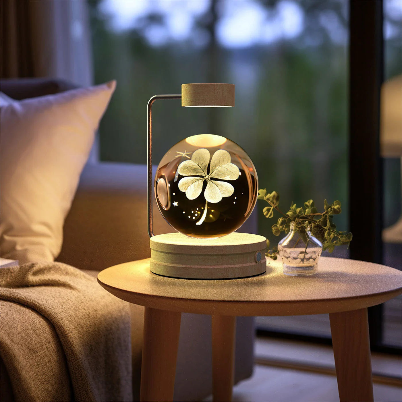 Dazzling crystal ball nightlight with captivating cosmic designs, creating a warm, soothing ambiance in your home
