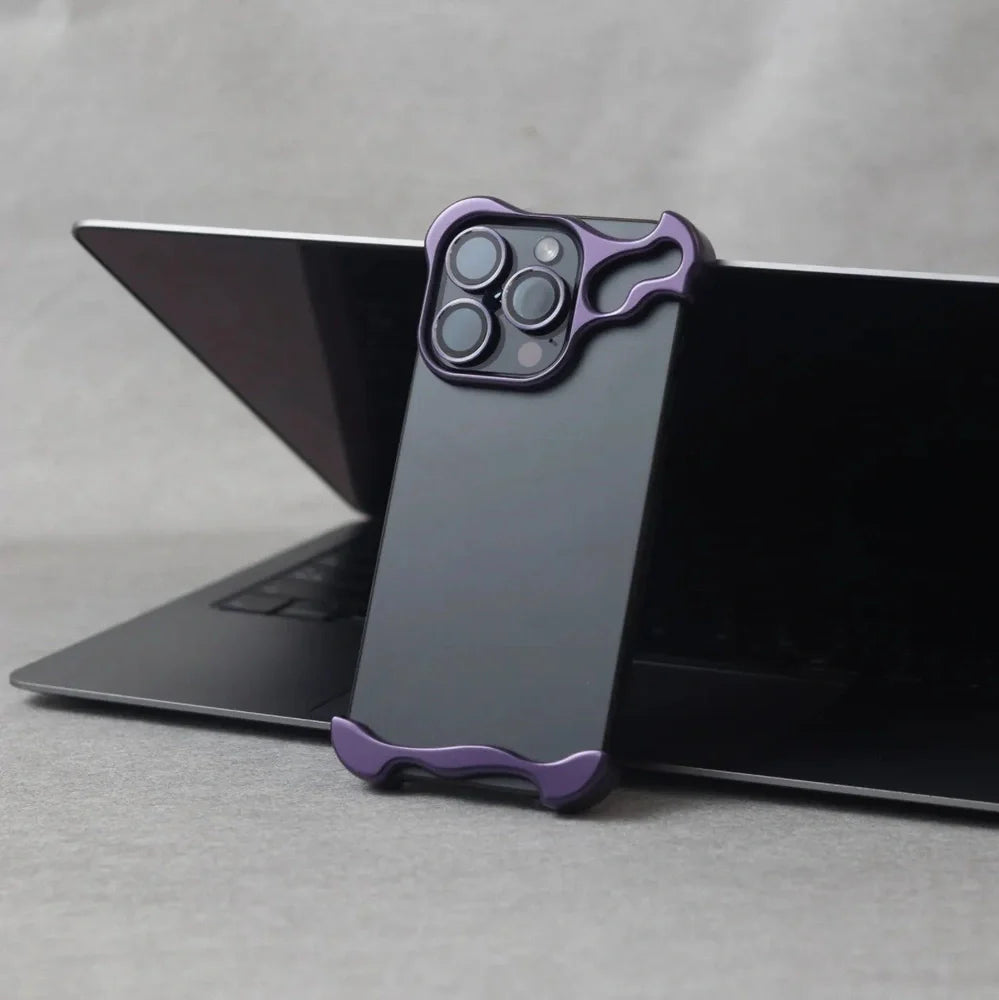 Zinc alloy iPhone case with anti-drop protection in Dark Night Purple colour