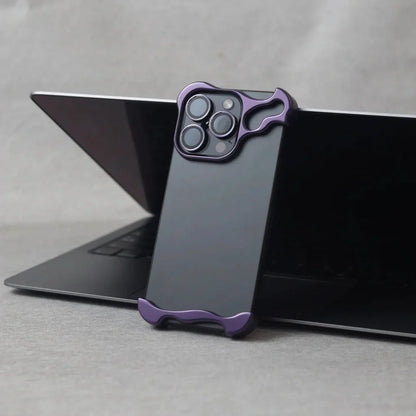 Zinc alloy iPhone case with anti-drop protection in Dark Night Purple colour