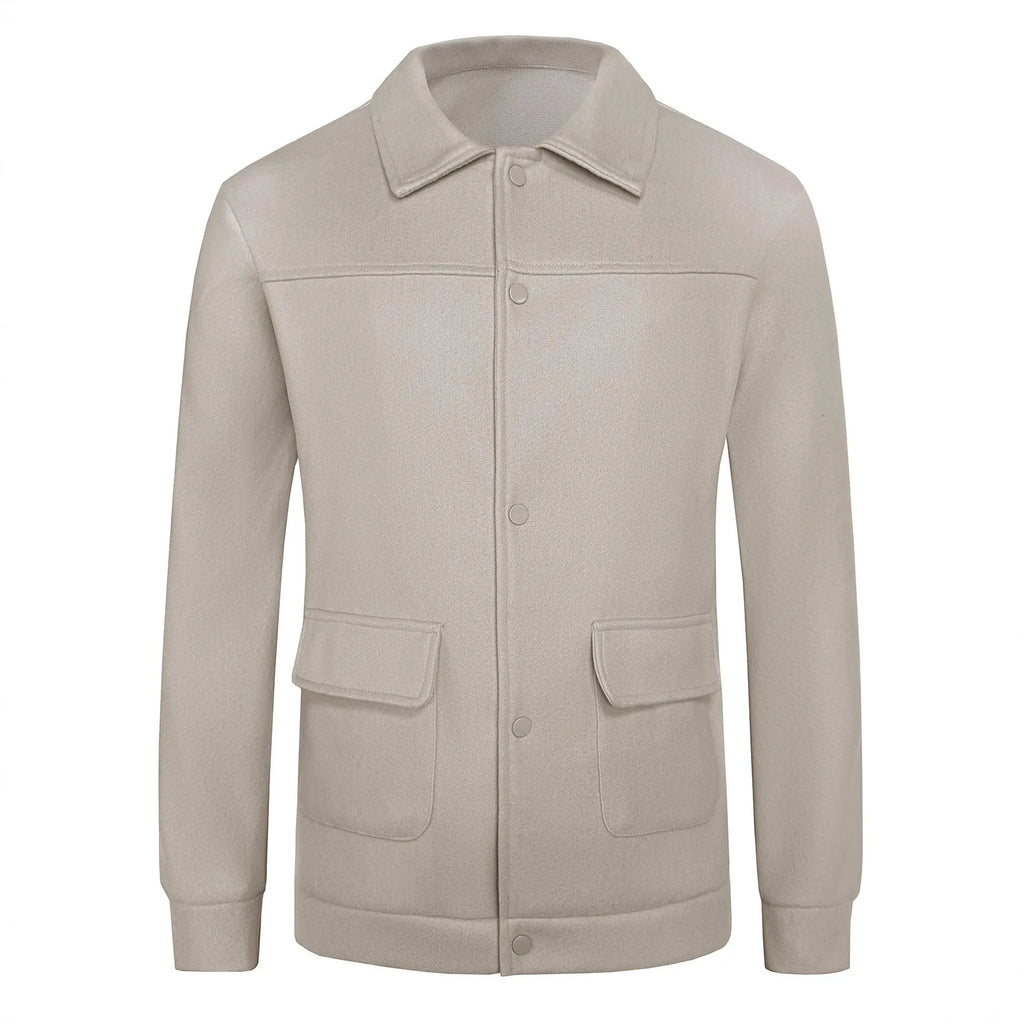 European and American casual wool jacket for women, slim fit, long sleeve lapel, woven polyester, black colour, on model